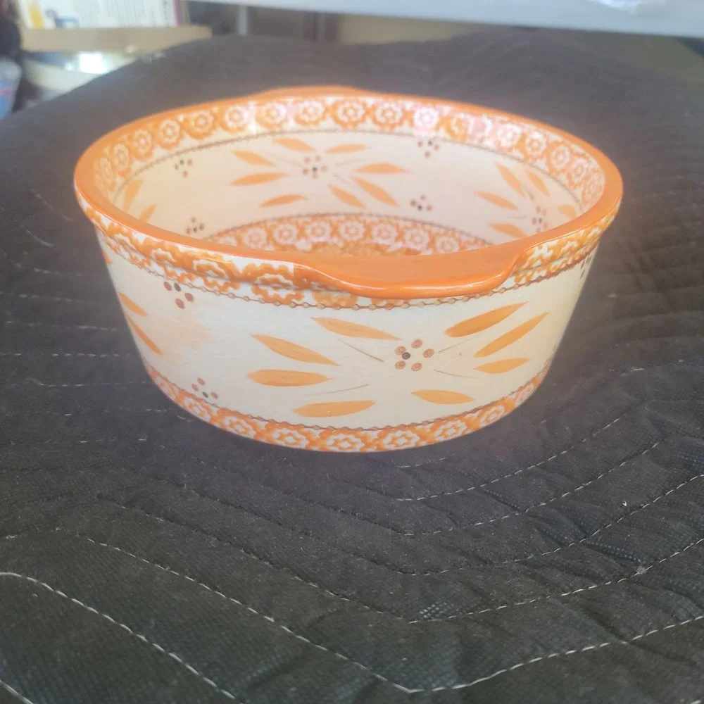 Temptations By Tara Old World Orange Spice 9 Inch Baking Dish Bowl Casserole